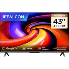 1001 43U65 43 Inç Smart Tv 4K UHD Hdr 10 Gaming Google Tv, Dinamik Renk Geliştirme, Dolby Audio, Memc,