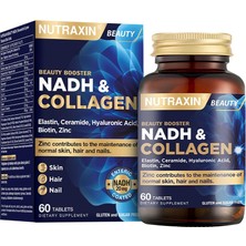 1001 Nadh & Collagen | Tip I-Iıı Kolajen + Nadh + Hyaluronik Asit | Cilt, Saç, Tırnak ve Enerji | 60 Ta