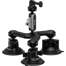 1001 Lac-05 Üçlü Vantuz Spor Kamera Dağı Hero 13 12 11 10 9 8 7 Go Pro Max INSTA360 X5/x4/x3 Djı Osm