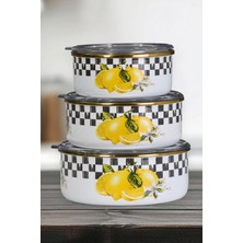 1001 Lemon Emaye Üçlü Saklama Seti
