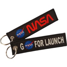 1001 Nasa Go For Launch Çift Taraflı Motorcu Anahtarlığı Sırt Çantası Fermuar Aksesuarı 2 Li Pak