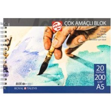 1001 Çok Amaçlı Resim Bloğu A5-200 gr - 20 Yp - Spiralli