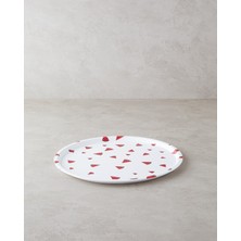 1001 Watermellies Plastik Tepsi Beyaz - Kırmızı, 36 x 25 x 10 cm