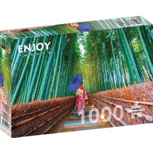 1001 1000 Parça Yapboz - Bambu Ormanında Asyalı Kadın