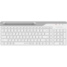 1001 A4 Tech FBK25 (Q) Türkçe Fn-Multimedya Bluetooth & 2.4ghz Nano Kablosuz Klavye, Beyaz