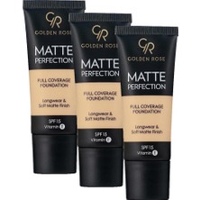 1001 Matte Perfection Foundation - Natural 02 - Yoğun Kapatıcı Mat Fondöten (3 Paketi)