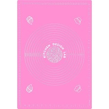 1001 Pembe 1 Sınıf Kaliteli Silikon Hamur Açma Matı Büyük Boy Ölçülü 45 cm x 65