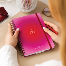 1001 2026 A5 Spiralli Haftalık Ajanda 12 Aylık - Pembe Aura