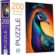1001 Tavus Kuşu 200 Parça 2,2mm Kalınlık 34X48CM Profesyonel Hobi Puzzle Yapboz Serisi
