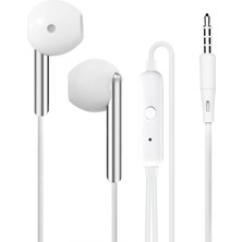 1001 K103 3.5mm Jack Girişli Metal Yüksek Ses Sporcu Kulak Içi Extra Bass Beyaz Kulaklık Stereo Beya