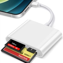 1001 Tip C Kart Okuyucu 3in1, Cf Tf Sd Card Reader iPad ile Uyumlu, Sd Kart Adaptörü, Hafıza Kartı Ok