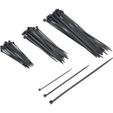 1001 Plastik Kablo Bağı Cırt Kelepçe Set 100 mm - 150 mm - 250 mm x 2.5 mm Siyah (20 Şer Adet x 3) 6