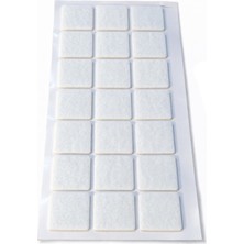1001 Yapışkanlı Keçe Ped, 30MM x 30MM, 21 Parça, Kare, Beyaz, Sandalye Koltuk Ayağı Için, Parke Z