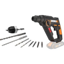 1001 WX390.9 20VOLT 1.2j Profesyonel Sds-Plus Pnömatik Şarjlı Matkap + 8 Adet Uç + Mandren (Akü Dahi