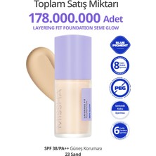 1001 Yarı Parlak Bitişli Nemlendirici Fondöten Layering Fit Foundation Semi Glow (No.23 Sand)