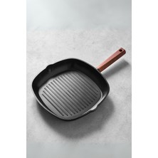 1001 Oslo Granit Grill Tava 28 cm Ahşap