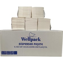 1001 Wellpack Dispenser Masa Üstü Peçetelik IÇIN,%100 Saf Selüloz, 18 Paket, Çift Katlı