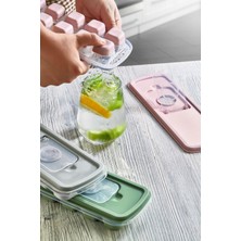 1001 12 Bölmeli, Silikon Tabanlı Buz Kalıbı, Kapaklı, Kare Şekilli, Kokteyl Sunumu Için, 26 x 9,5