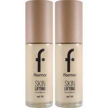 1001 Skin Lifting Sıkılaştırıcı Bakım Yapan Kremsi Dokulu Spf 30 Fondöten 020 Pure Beıge (2 Paket