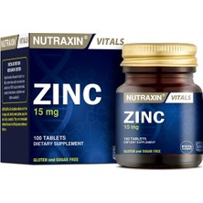 1001 Vitals Zinc 15 Mg 100 Tablet Takviye Edici Gıda