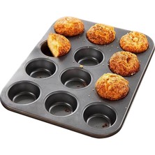 1001 Karbon Çelik 12 Li Muffin Cupcake Kek Pişirme Kalıbı CIN800SY
