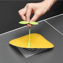 1001 Gider Kötü Koku Önleyici Palmiye Lavabo Gider Kapatıcı Banyo Küvet Süzgeç Kapatma Sarı Renk