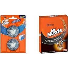 1001 Rezervuar Blok 2'li Paket (1 x 2 Adet) ve Mr Muscle Yağları ve Kirleri Eriten Lavabo Açıcı Gran