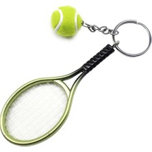 1001 Tenis Raketi Anahtarlık Mini Yenilik Anahtarlık Metal Anahtarlık Tenis Topu Kolye Ucu Spor Için