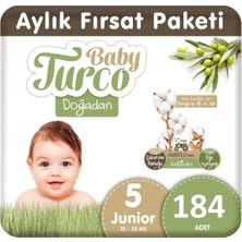 1001 Baby Turco Doğadan Bebek Bezi 5 Numara Junior 184 ADET,28005184184