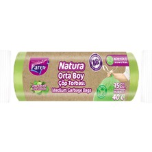 1001 Natura Büzgülü Çöp Torbası Orta Boy 15’li
