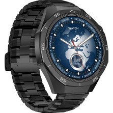 1001 Amoled Ekran 48MM Metal ve Silikon Kordonlu Akıllı Saat Siyah Wt6 Pro