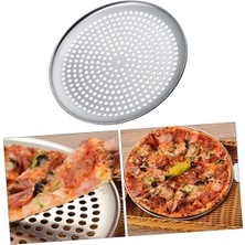 1001 Pizza Pişirme Tepsisi Çok Amaçlı Büyük Boy Çelik Delikli Tepsi Dayanıklı Metal Fırın Teps