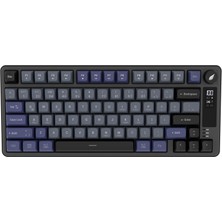 1001 HK255 Membrane LCD Rgb Kablosuz/bluetooth%75 Türkçe Gaming Klavye (Siyah Gri)