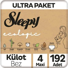 1001 Ecologic Ultra Paket Külot Bez 4 Numara Maxi 192 Adet