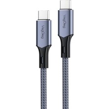 1001 100W 5A E-Mark Çipli Pd Type-C To Type-C Hızlı Şarj ve Data Kablosu 2 Metre