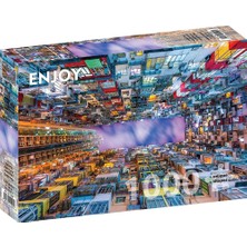 1001 1000 Adet Yapboz - Renkli Apartman Binası