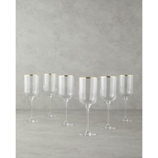1001 Bridgette Cam 6'lı Kadeh 350 ml Gold