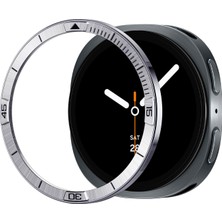 1001 Galaxy Watch8 (44MM) ile Uyumlu Bezel Tune Pilot Klasik Havacılık Gümüş Çerçeve - ACS10009 (S