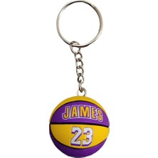 1001 Basketbol Anahtarlık ve Çanta Süsü, Mor ve Sarı Renk, Lebron 23 Numara