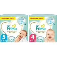 1001 Bebek Bezi Premium Care 5 Beden 42 Adet Junior Jumbo Paket & Prima Bebek Bezi Premium Care 4 Beden 4