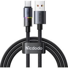 1001 CA-8180 USB Typec 6A 7 Renkli LED Işıklı Şarj Data Kablosu