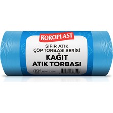 1001 Kağıt Atıklar Çöp Torbası 10'lu 80×110 Cm, Yırtılmaz, Geniş Kapasite, Çift Katlı, Geri D
