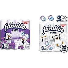 1001 Plus 3 Katlı Tuvalet Kağıdı Sihirli Çiçekler 32'li 1 Paket (1 x 32 Adet), 2.7 kg ve Familia Pl