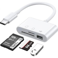 1001 5232 USB Type C To Sd Microsd Tf Kart Okuyucu USB 3in1 Çevirici Dönüştürücü Adaptör