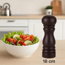 1001 Viyana 18 cm Ahşap Tuz Değirmeni – Ayarlanabilir Öğütme Mekanizmalı, Doğal Ahşap