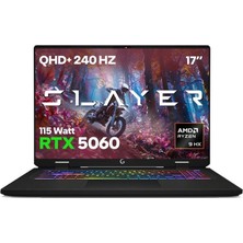 1001 Slayer R9MXL-5060 C2 Amd Ryzen 9 8940HX 32GB Ram 1tb SSD RTX5060 17" Qhd+ 240Hz IPS Freedos Oyuncu L