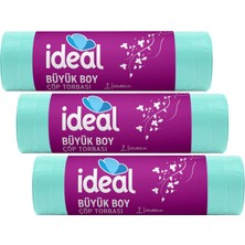 1001 Ideal Büyük Boy Çöp Poşeti 7'li 65X80 Cm, Sızdırmaz ve Yırtılmaz, Ekonomik Büyük Boy Ç�