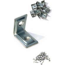 1001 L Tipi Demir Köşebent,25 Adet, Gümüş, 16X20X20MM, Mobilya Dolap Raf Masa Köşe Bağlantı Sabi
