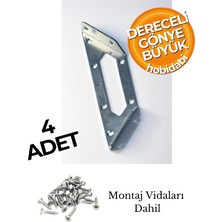 1001 Dereceli Köşe Gönye Büyük Metal Bağlantı Aparatı, 154X62X68 Mm, 2 mm Kalınlık, Montaj Vida