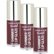 1001 Mood Shimmer Lip Glaze Lipgloss NO:254 Berry Spark - Renkli Dudak Parlatıcısı (3 Paketi)